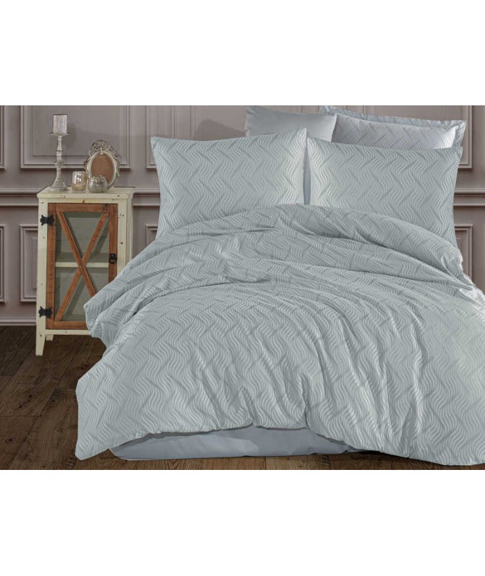 Polska pościel satyna żakardowa 200x220 + 2x70x80 z zamkiem Aura 2