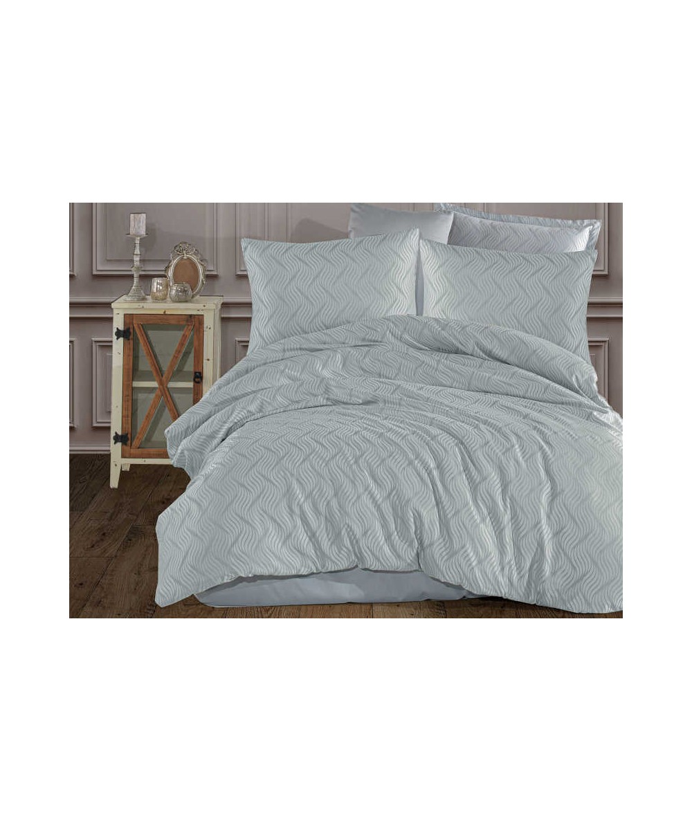 Polska pościel satyna żakardowa 200x220 + 2x70x80 z zamkiem Aura 2