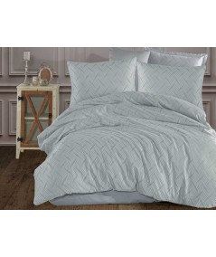 Polska pościel satyna żakardowa 200x220 + 2x70x80 z zamkiem Aura 2