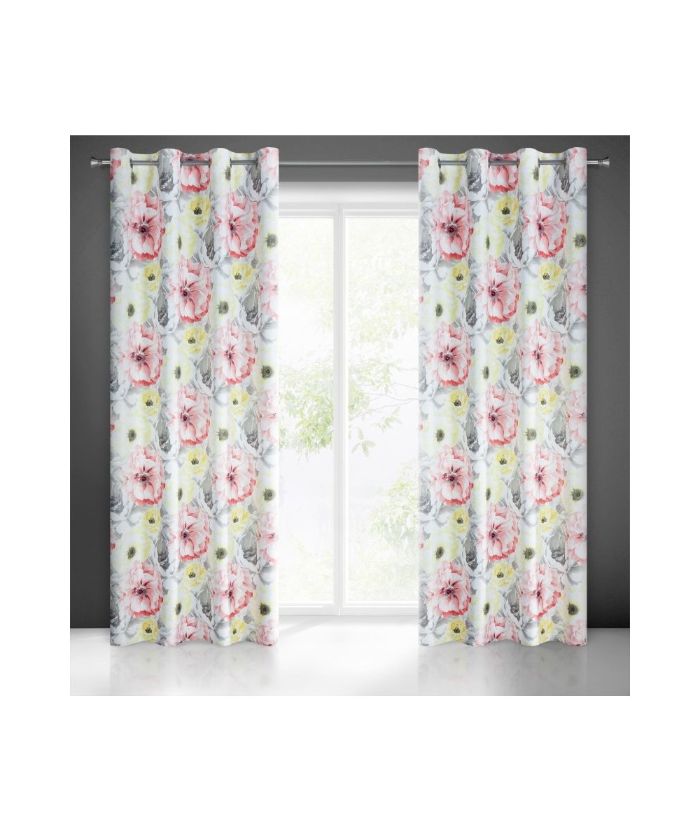 Zasłona zaciemnająca Eloida 140x250 różowa/srebrna