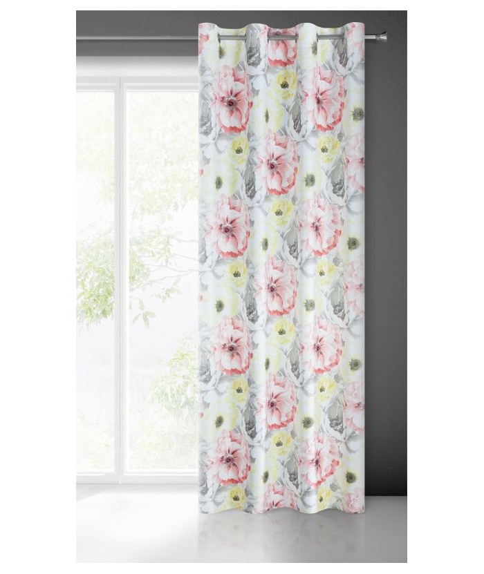 Zasłona zaciemnająca Eloida 140x250 różowa/srebrna