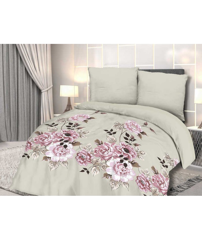 Pościel satyna bawełniana 200x220 + 2x70x80 z zamkiem 91-1