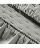 Narzuta Libi 170x210 z falbanami srebrna