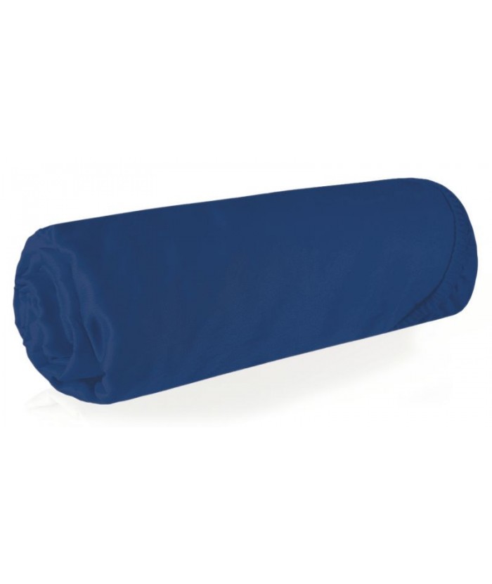 Prześcieradło wysokie satyna bawełniana 100x200x25 z gumką granatowe