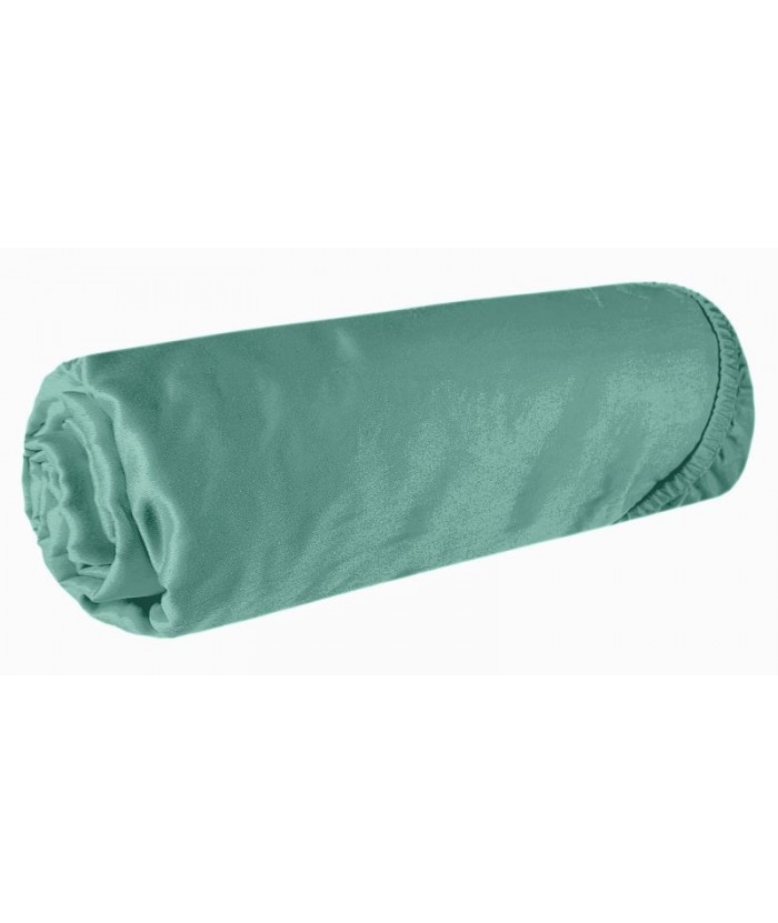 Prześcieradło wysokie satyna bawełniana 100x200x25 z gumką miętowe