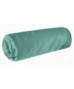 Prześcieradło wysokie satyna bawełniana 100x200x25 z gumką miętowe