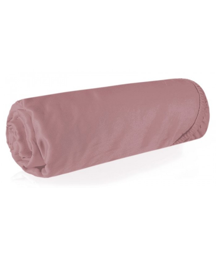 Prześcieradło wysokie satyna bawełniana 140x200x30 z gumką pudrowe