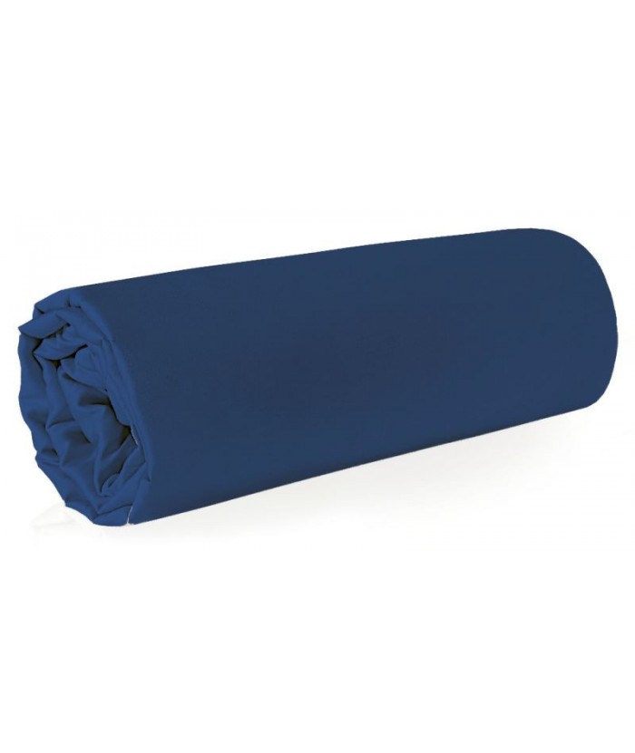 Prześcieradło satyna bawełniana 160x210 bez gumki granatowe