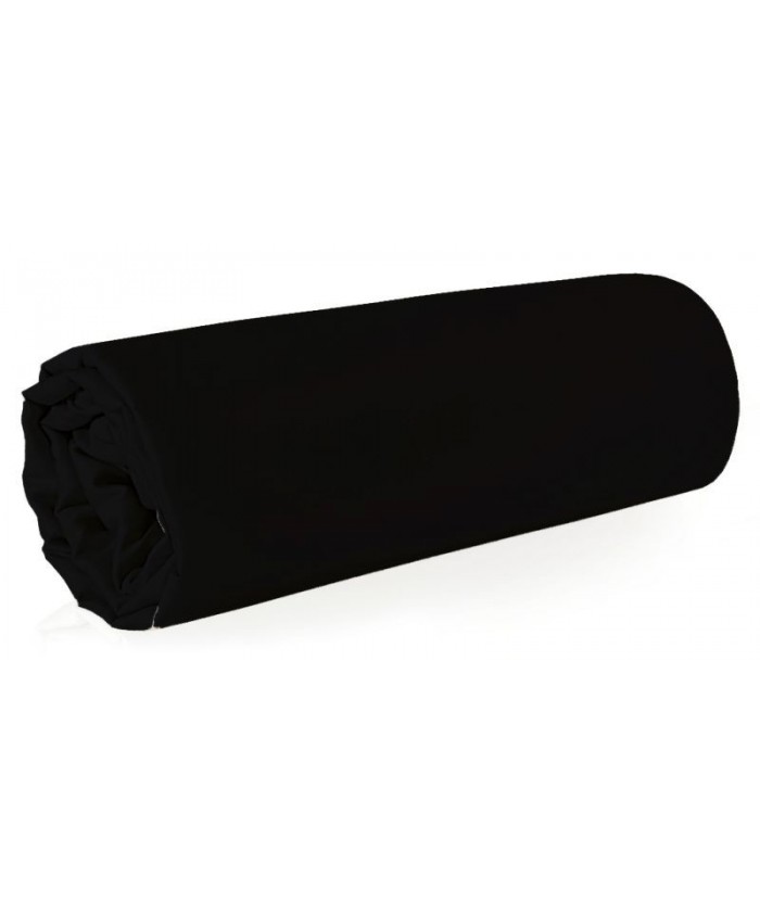 Prześcieradło satyna bawełniana 180x210 bez gumki czarne 