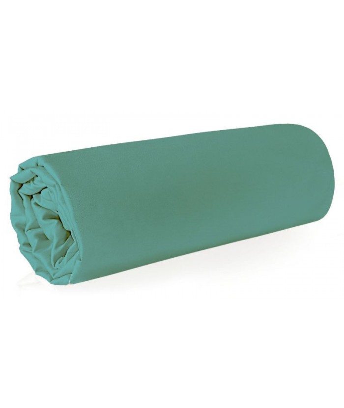 Prześcieradło satyna bawełniana 210x220 bez gumki miętowe 