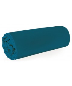 Prześcieradło satyna bawełniana 160x210 bez gumki turkusowe 