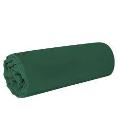 Prześcieradło satyna bawełniana 160x210 bez gumki ciemnozielone