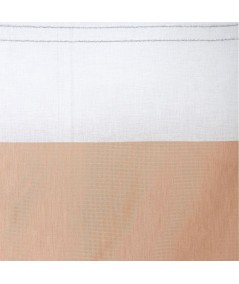 Zasłona z etaminy Sandy 140x250 biała/kawowa 