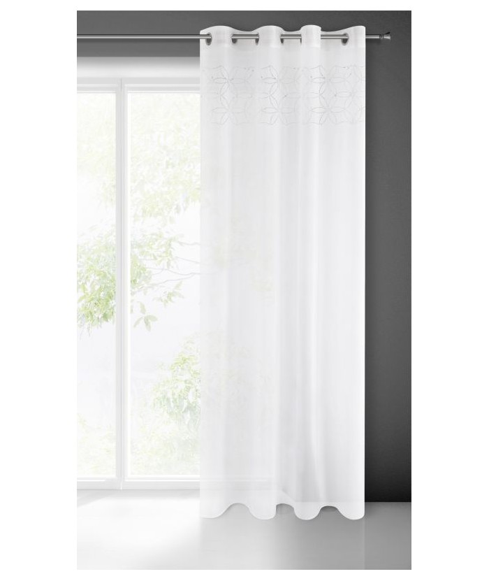 Firana z cekinami Lila 140x250 biała