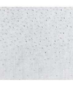 Firana z dżetami Nadine 400x145 biała