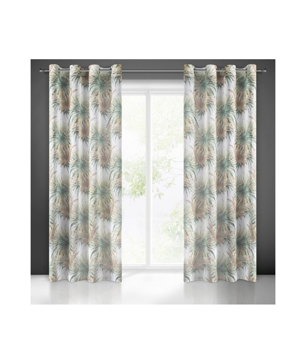 Zasłona Estell 140x250 biała/zielona