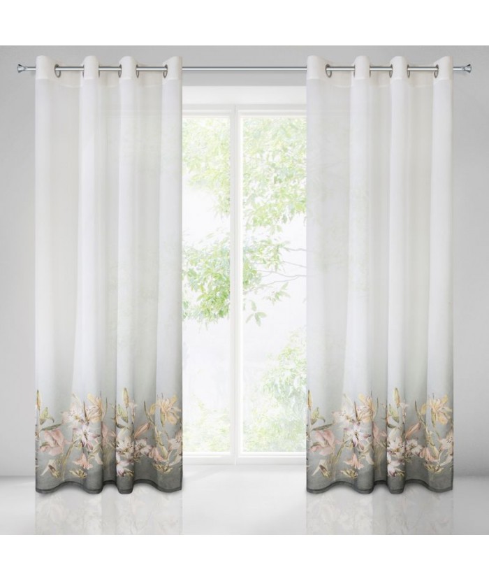 Zasłona Pamela 140x250 biała/srebrna