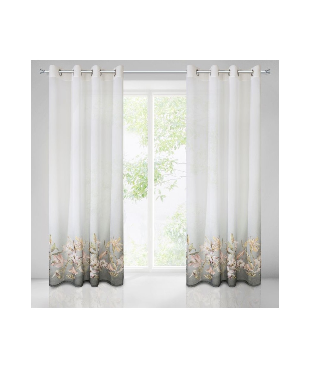 Zasłona Pamela 140x250 biała/srebrna