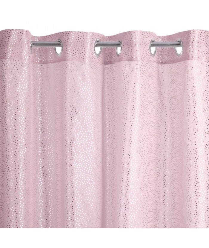 Zasłona Lauren 140x250 różowa/srebrna