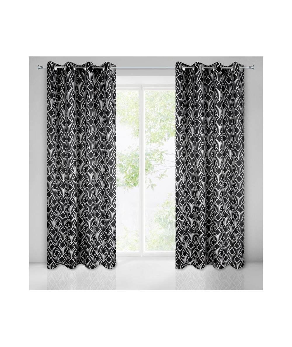 Zasłona Kerry 140x250 czarna/biała