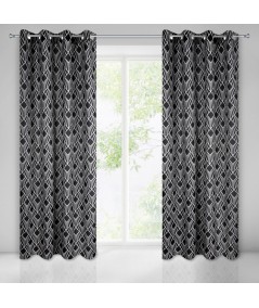 Zasłona Kerry 140x250 czarna/biała