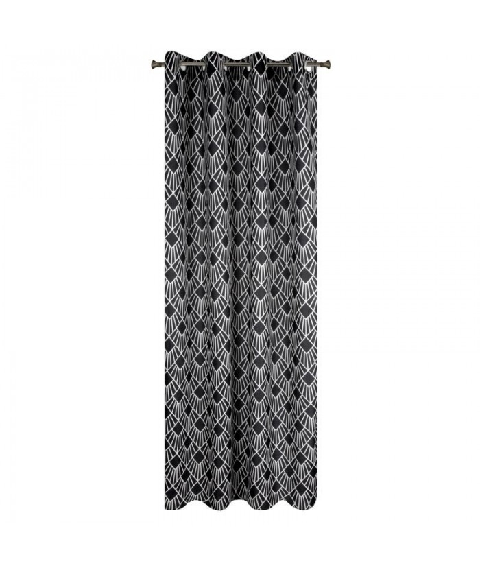 Zasłona Kerry 140x250 czarna/biała