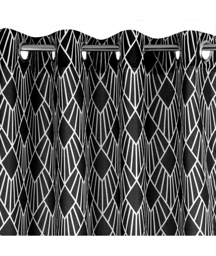 Zasłona Kerry 140x250 czarna/biała