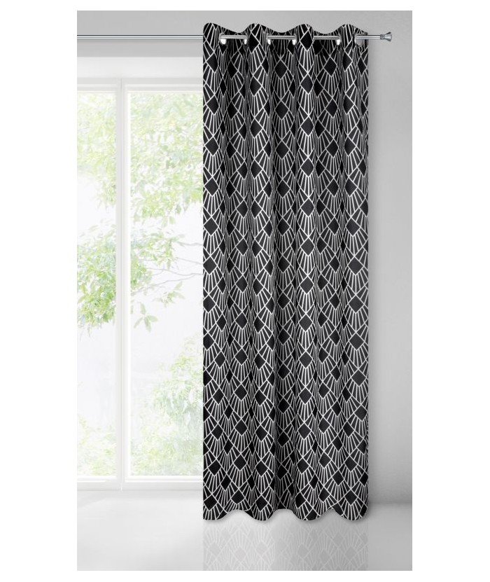 Zasłona Kerry 140x250 czarna/biała