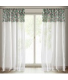 Zasłona z koronką Botanic 140x250 zielona/biała