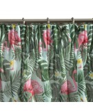 Zasłona z koronką Botanic 140x250 zielona/biała