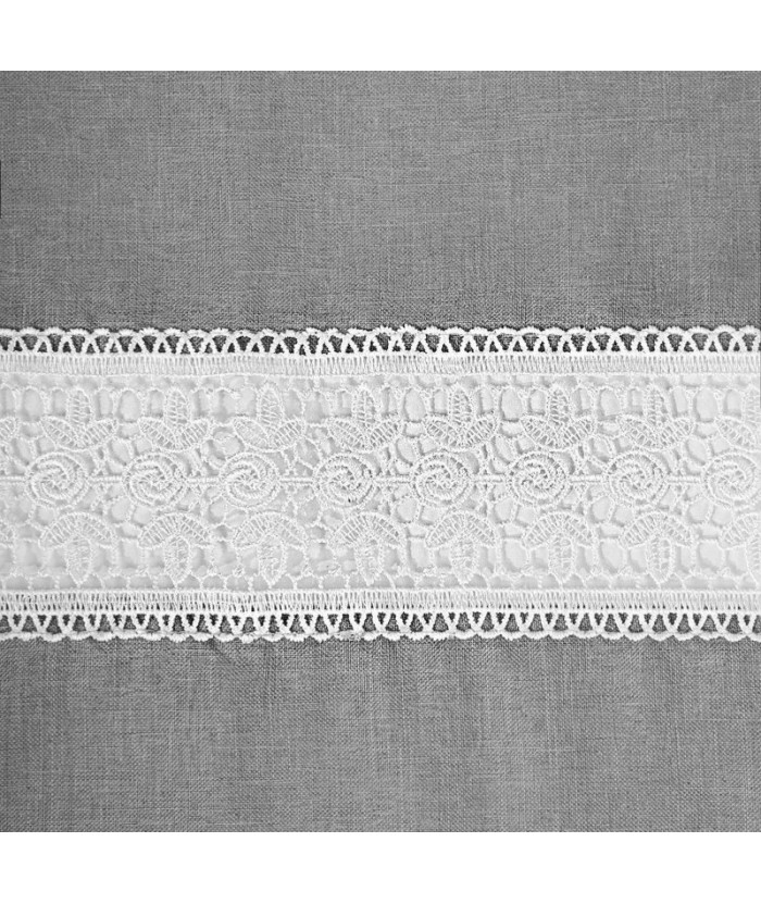 Zasłona z koronką Dori 140x250 stalowa