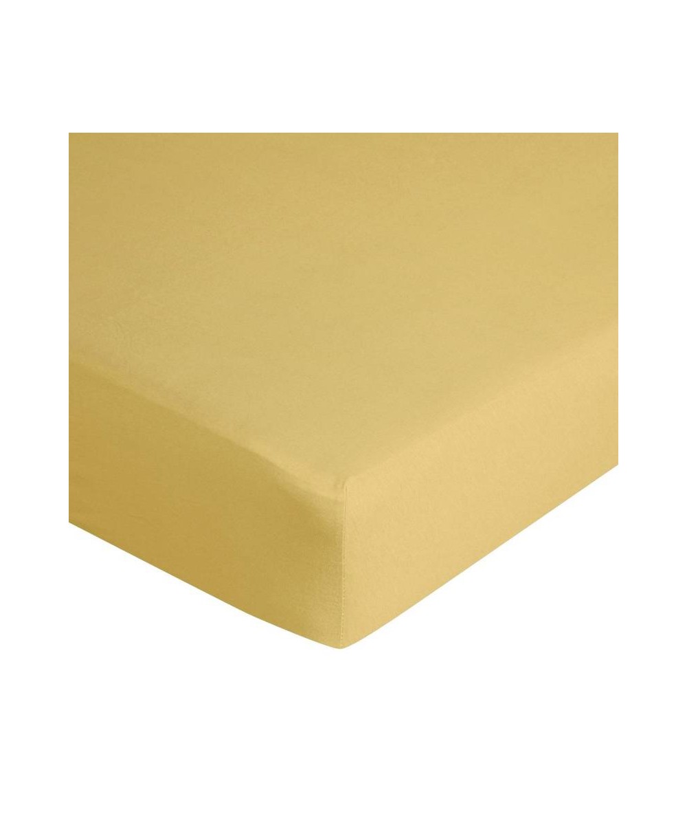 Prześcieradło wysokie jersey musztardowe
