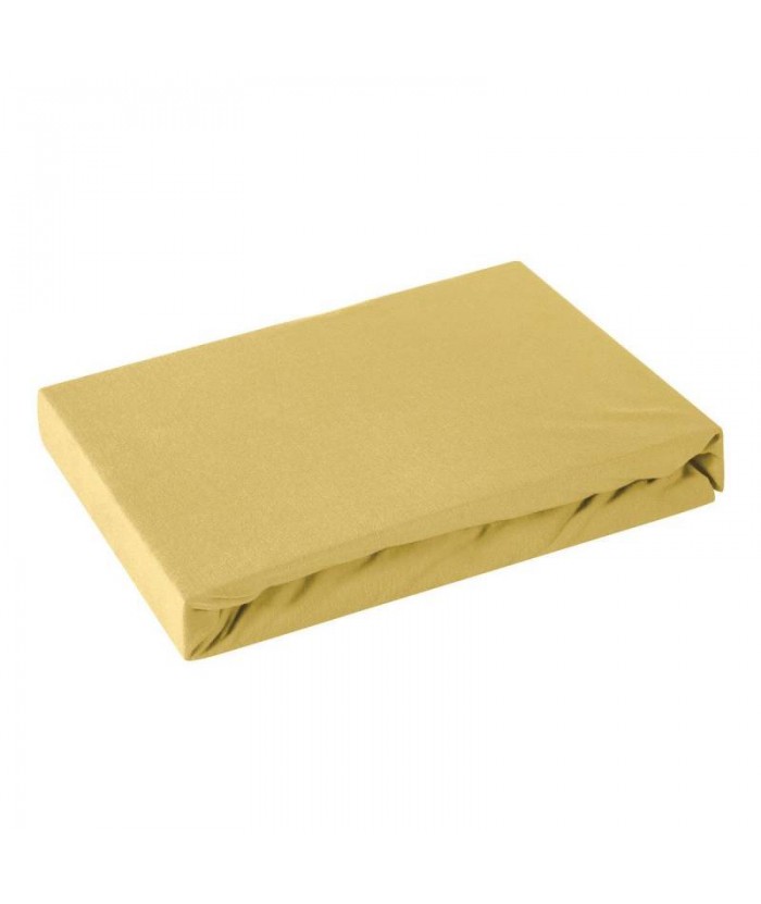 Prześcieradło wysokie jersey musztardowe