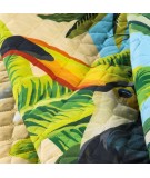 Narzuta z nadrukiem Birds 170x210 niebieska/żółta