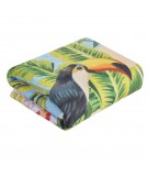 Narzuta z nadrukiem Birds 200x220 niebieska/żółta