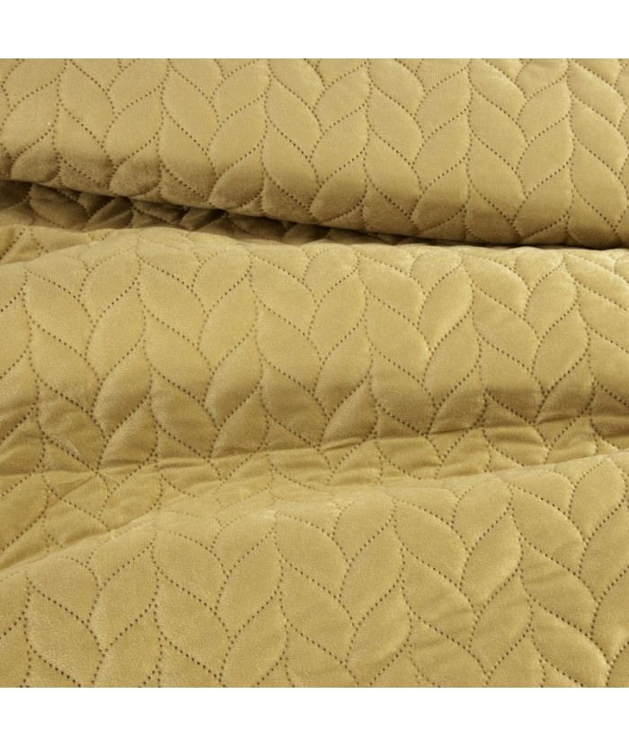 Narzuta welwetowa Luiz 1 70x160 musztardowa