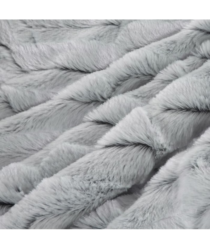Narzuta futrzana Belinda 70x160 srebrna