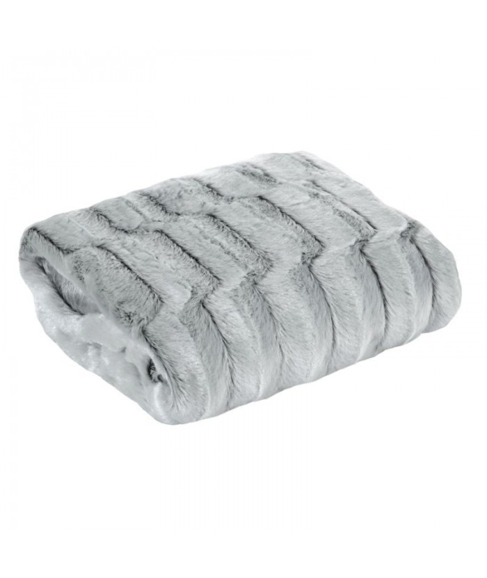 Narzuta futrzana Belinda 70x160 srebrna
