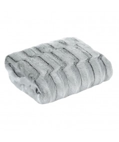 Narzuta futrzana Belinda 70x160 srebrna