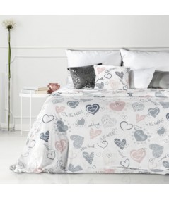 Koc pluszowy Love 150x200 biały/srebrny