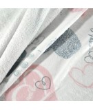 Koc pluszowy Love 150x200 biały/srebrny