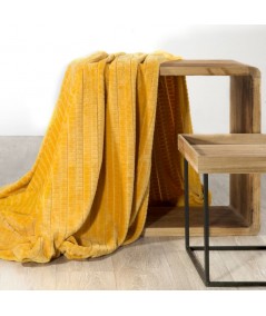 Koc pluszowy Cindy 2 150x200 musztardowy