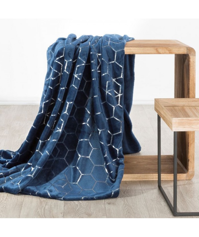 Koc pluszowy Vanesa 70x160 granatowy