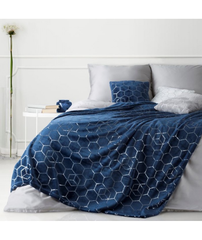 Koc pluszowy Vanesa 70x160 granatowy