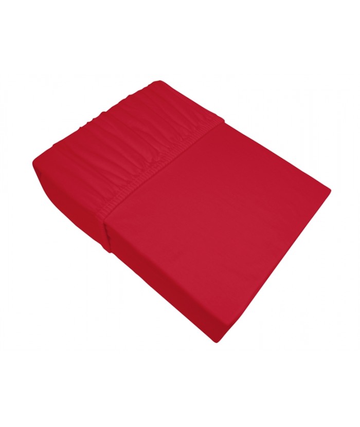 Prześcieradło bawełna jersey plus Bielbaw 100X200 z gumką czerwone