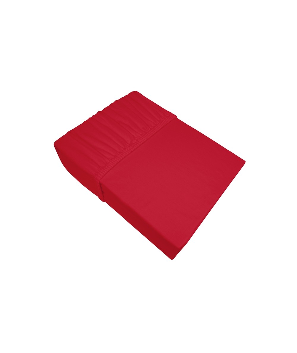 Prześcieradło bawełna jersey plus Bielbaw 140X200 z gumką czerwone
