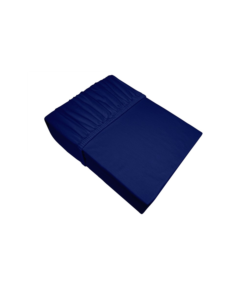 Prześcieradło bawełna jersey Frotex 200x220 z gumką granatowe