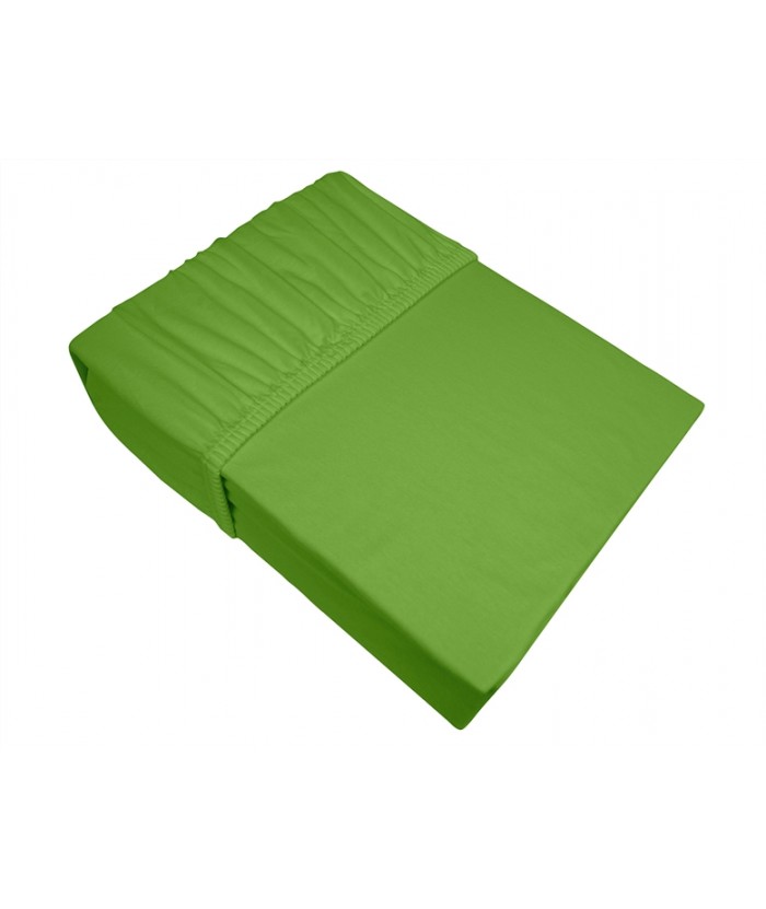 Prześcieradło bawełna jersey plus Bielbaw 160X200 z gumką limonkowe
