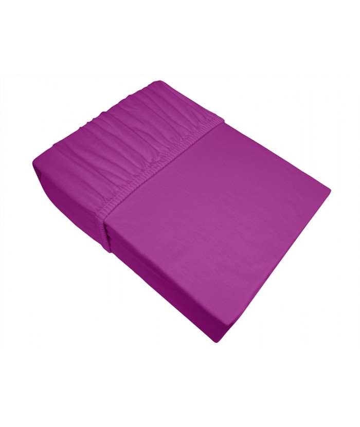 Prześcieradło bawełna jersey plus Bielbaw 200x220 z gumką fuksjowe