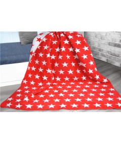 Koc bawełniany Glamour 150x200 Red Stars